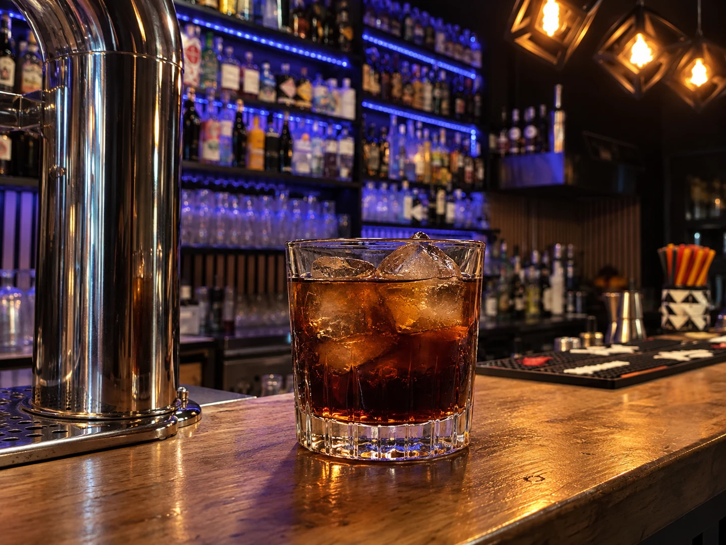 Black Russian, served at Jimmy Cocktail Lab on Via Petroni, Bologna