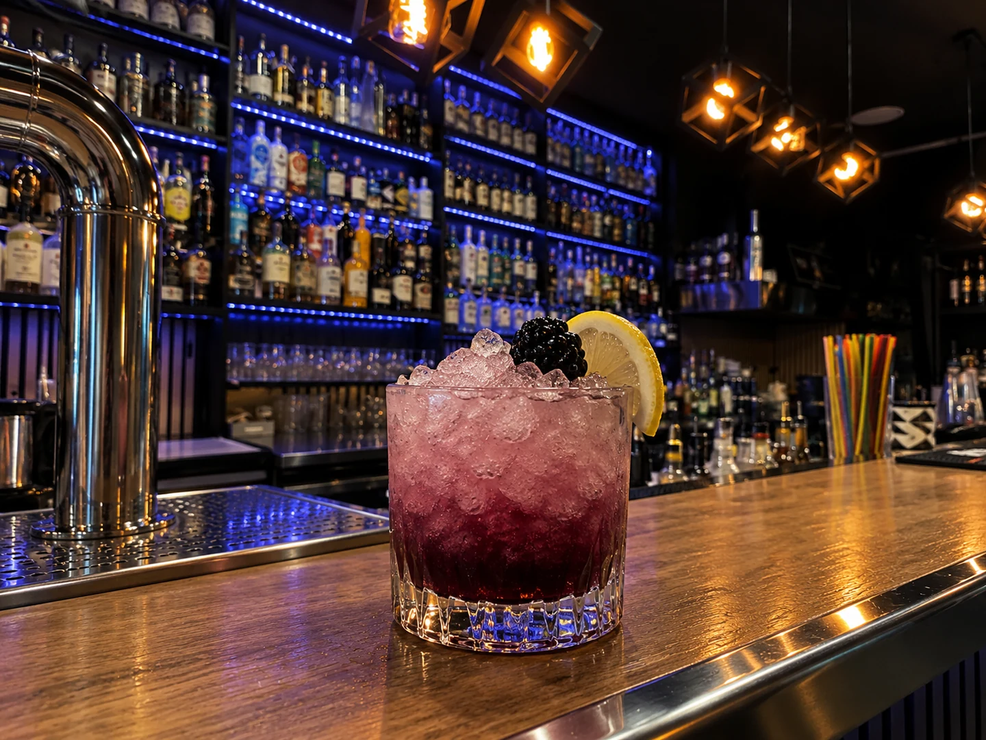 Bramble, served at Jimmy Cocktail Lab on Via Petroni, Bologna