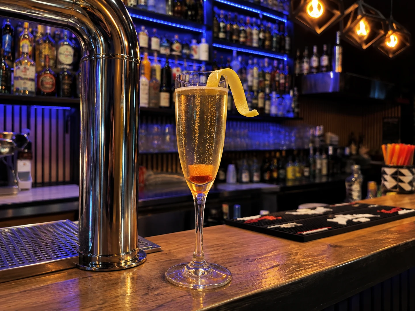 Champagne Cocktail, served at Jimmy Cocktail Lab on Via Petroni, Bologna