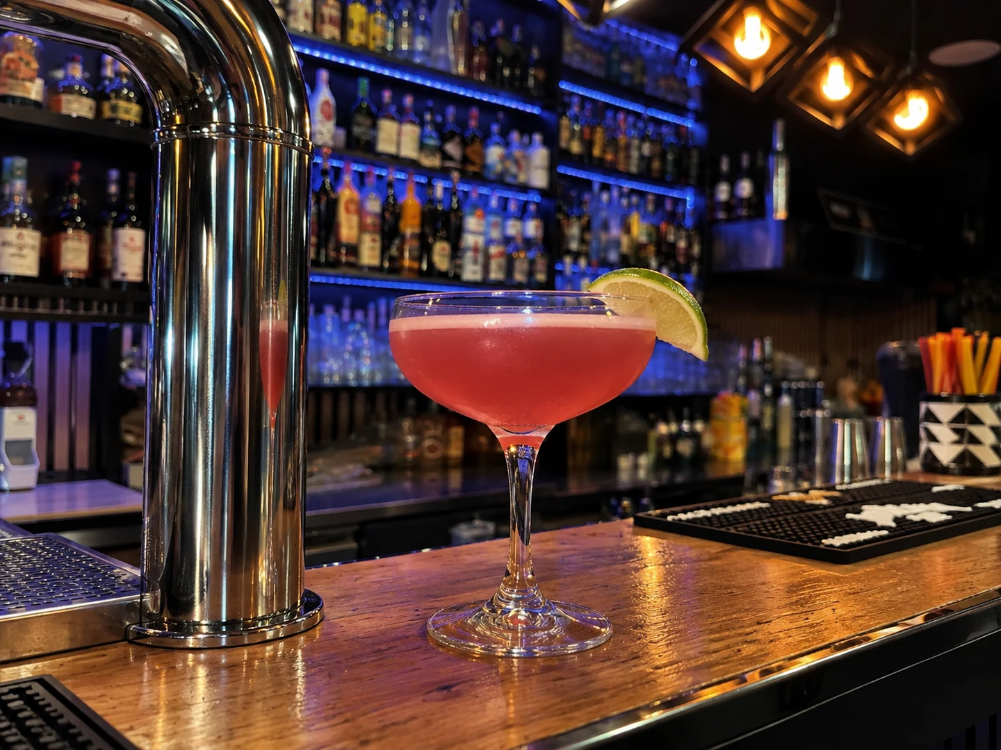 Cosmopolitan, served at Jimmy Cocktail Lab on Via Petroni, Bologna