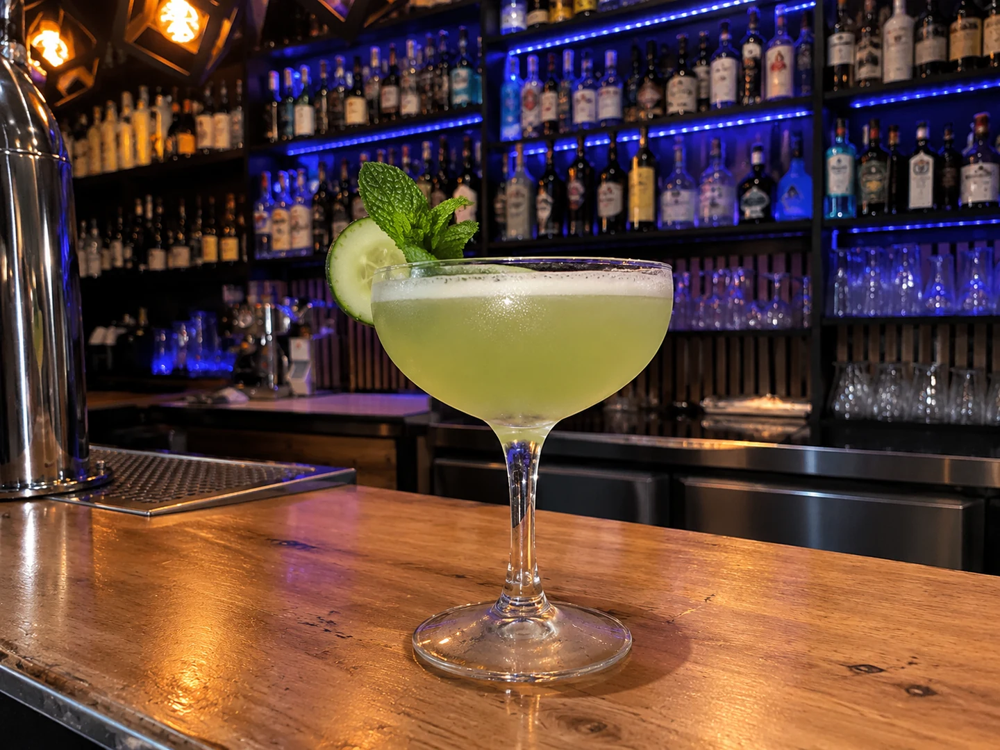 Eastside, served at Jimmy Cocktail Lab on Via Petroni, Bologna
