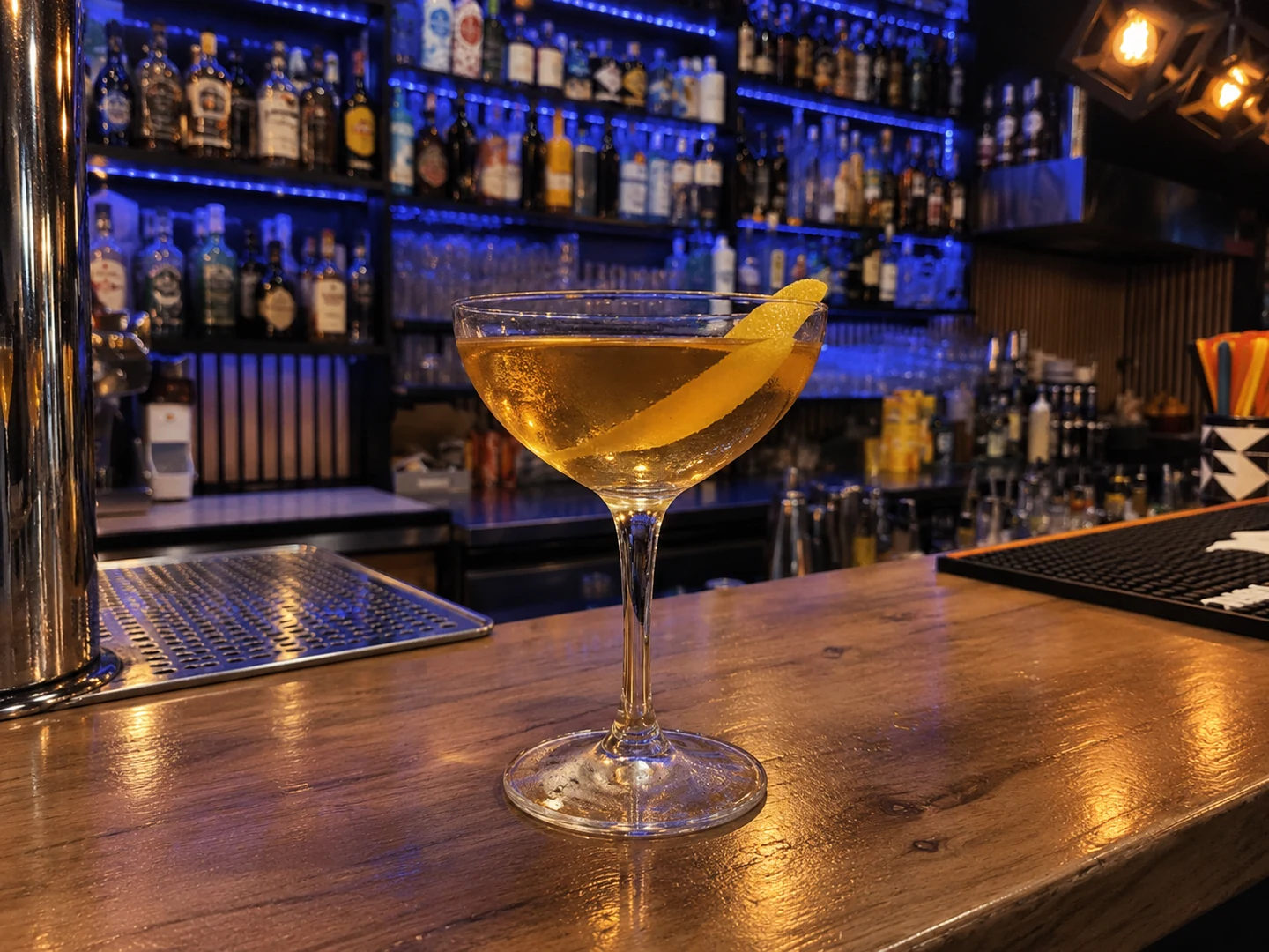 Golden Night Martini, served at Jimmy Cocktail Lab on Via Petroni, Bologna