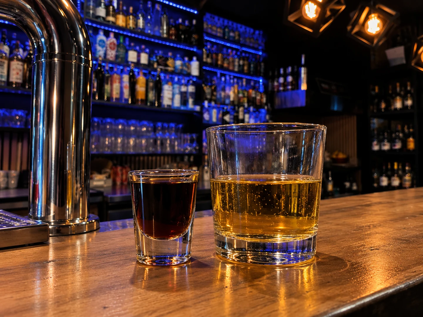 Jägerbomb, served at Jimmy Cocktail Lab on Via Petroni, Bologna
