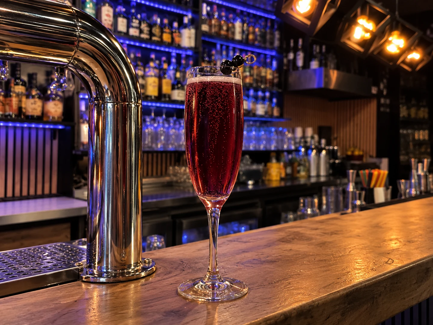 Kir Royale, served at Jimmy Cocktail Lab on Via Petroni, Bologna