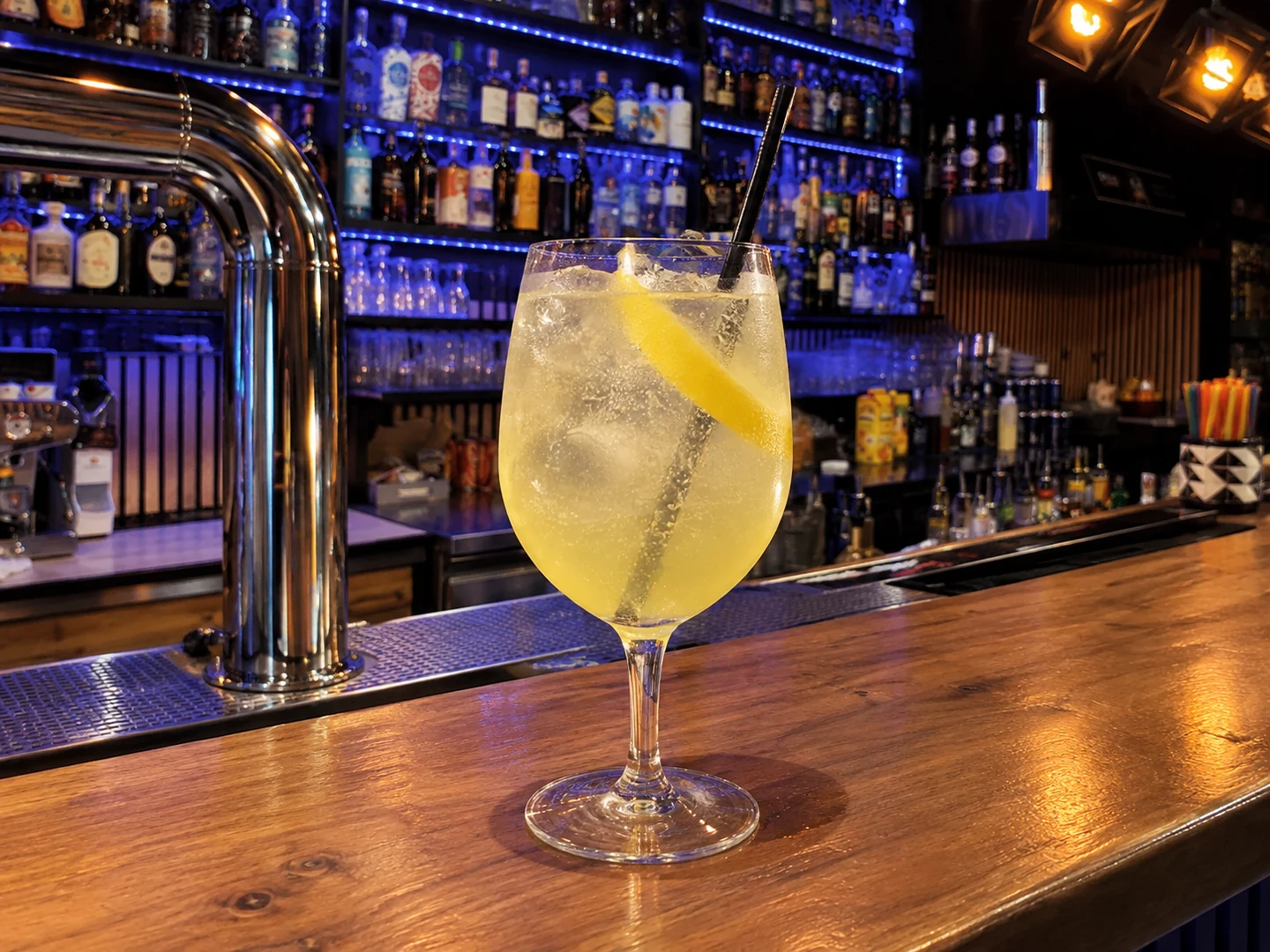 Limoncello Spritz, served at Jimmy Cocktail Lab on Via Petroni, Bologna