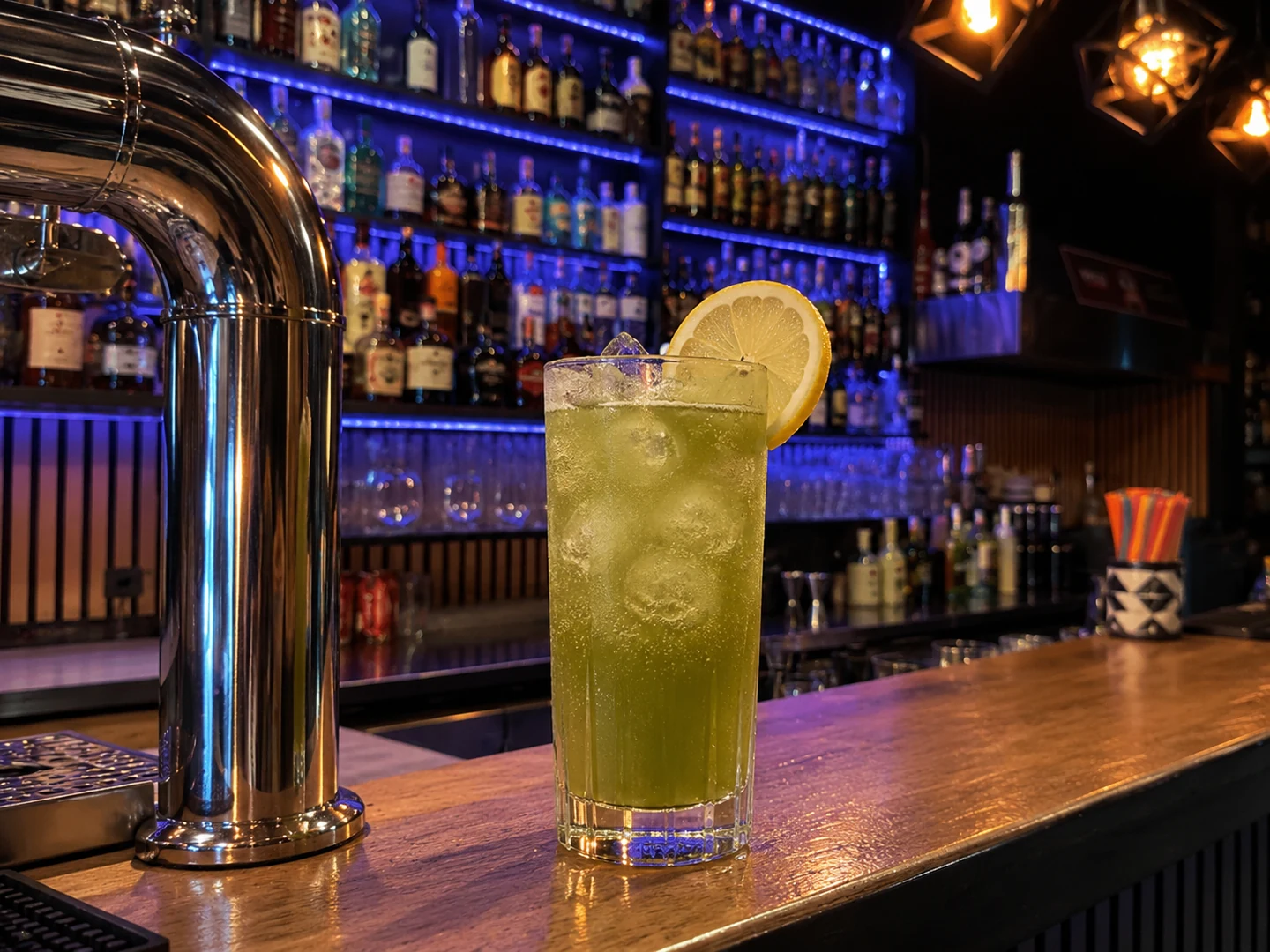 Matcha Highball, served at Jimmy Cocktail Lab on Via Petroni, Bologna