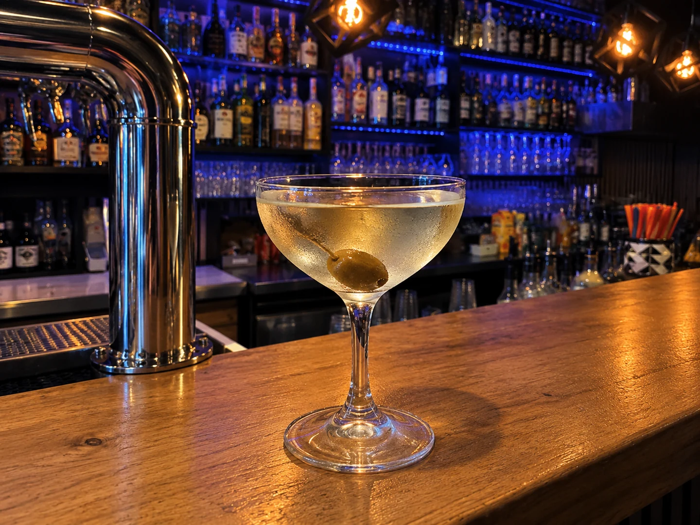 Olive Oil Martini, served at Jimmy Cocktail Lab on Via Petroni, Bologna