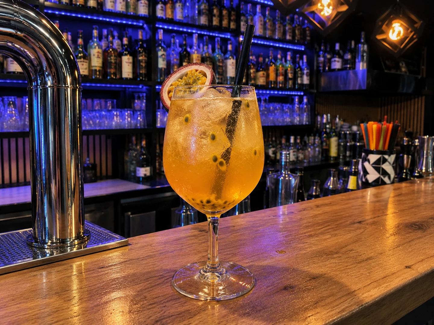 Pornstar Spritz, served at Jimmy Cocktail Lab on Via Petroni, Bologna
