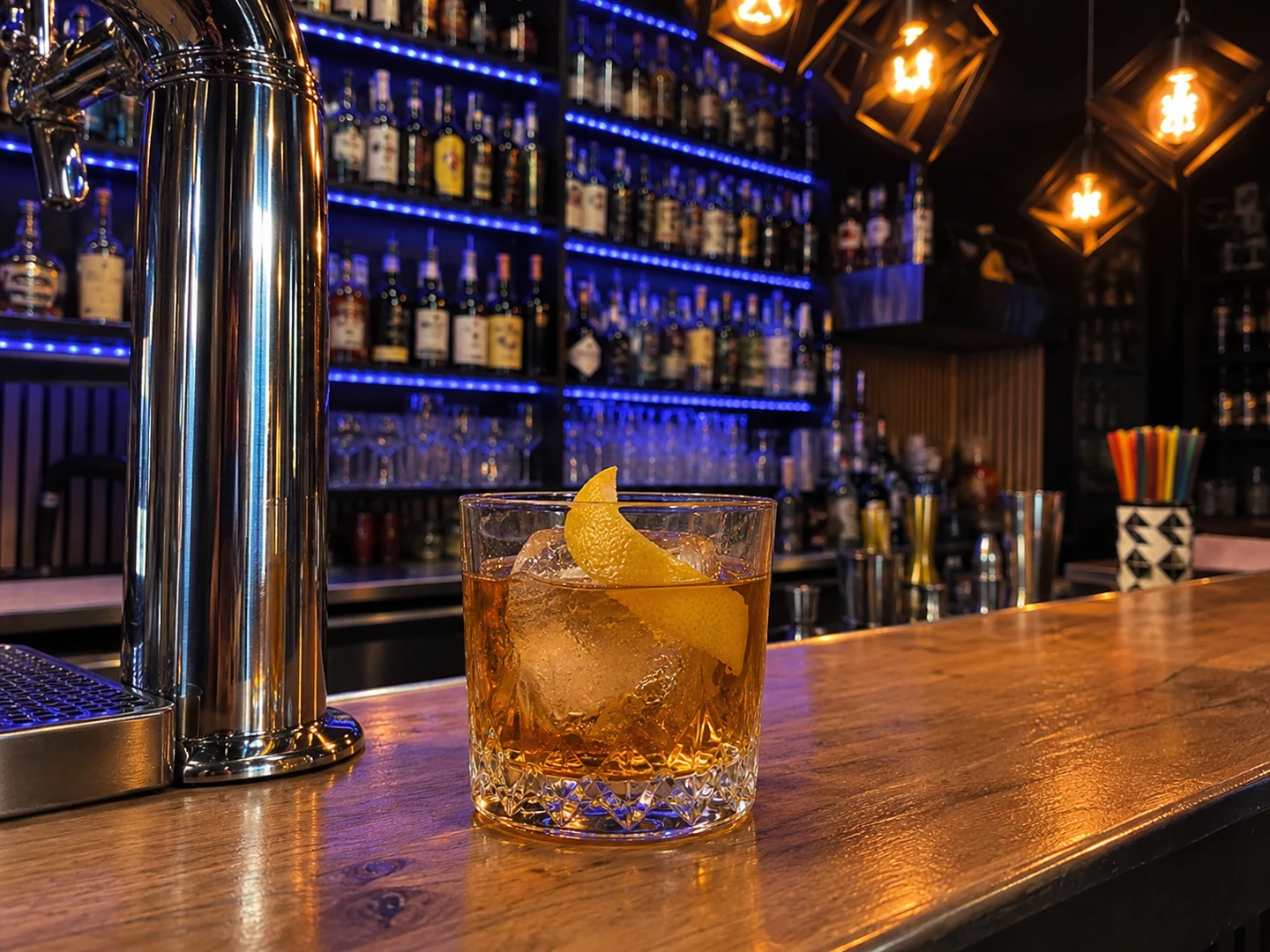 Rusty Nail, served at Jimmy Cocktail Lab on Via Petroni, Bologna