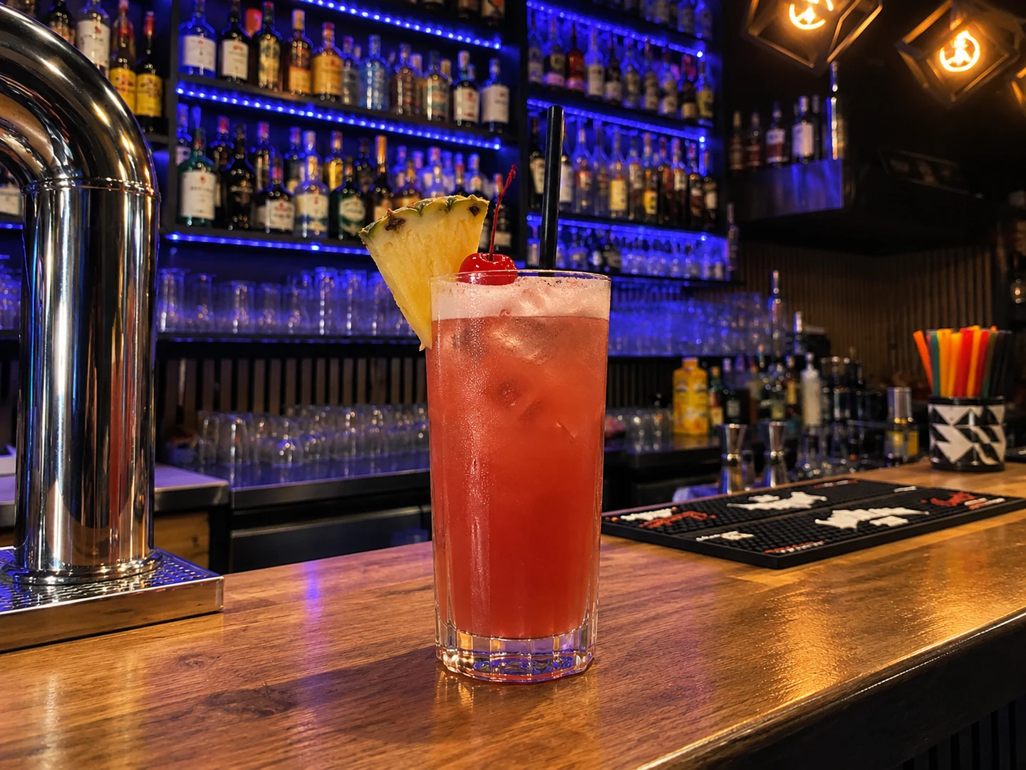 Singapore Sling, served at Jimmy Cocktail Lab on Via Petroni, Bologna