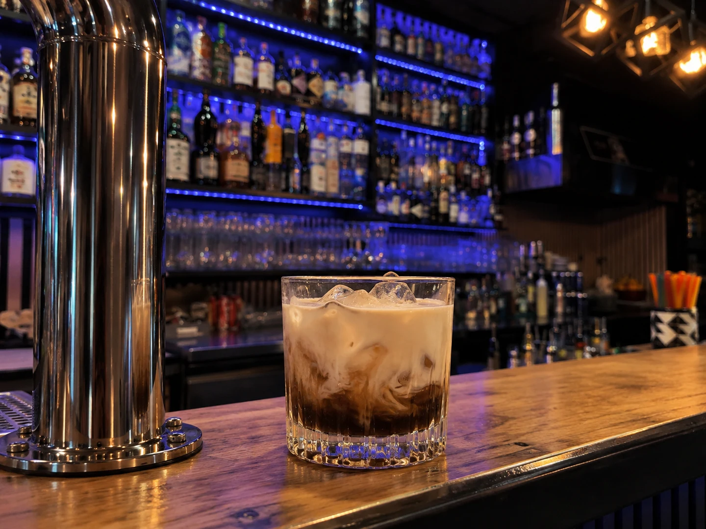 White Russian, served at Jimmy Cocktail Lab on Via Petroni, Bologna