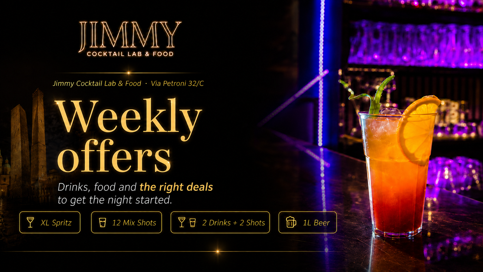 Jimmy Cocktail Lab & Food weekly offers poster