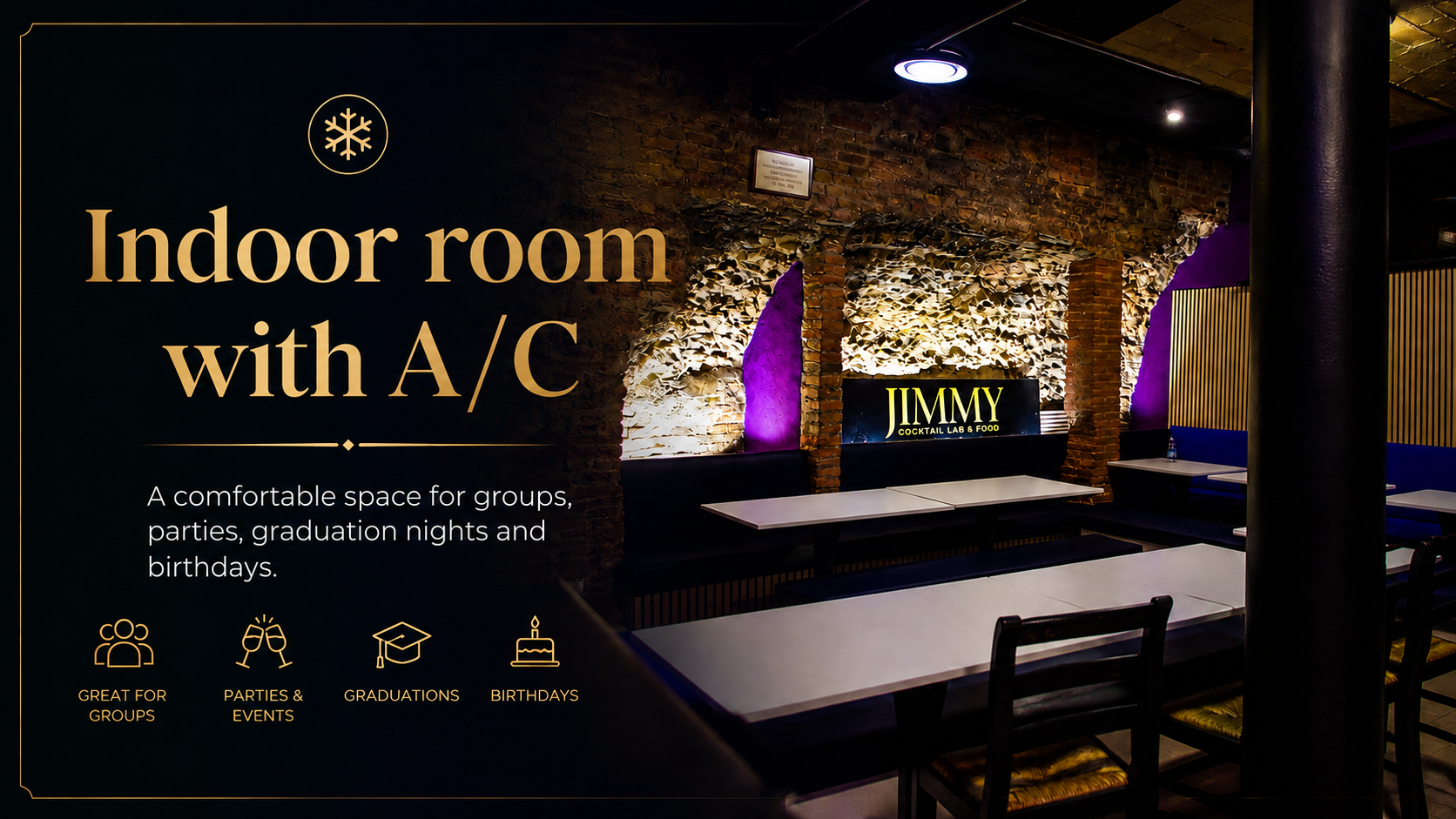 Jimmy indoor room with A/C poster