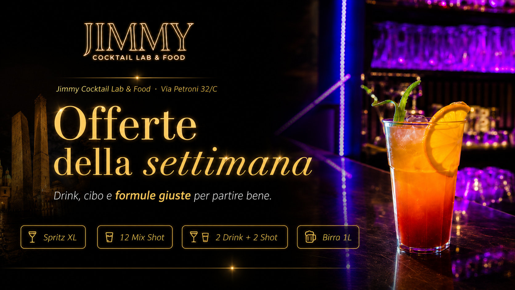 Poster offerte Jimmy Cocktail Lab & Food