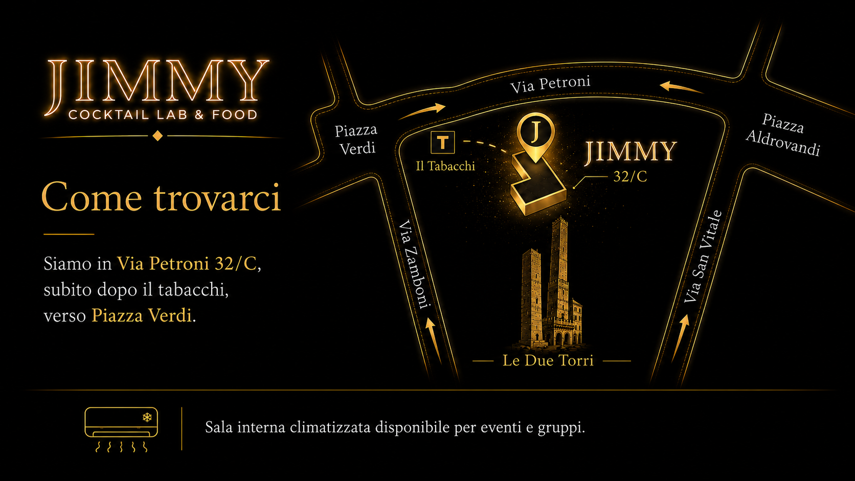 Mappa per raggiungere Jimmy in Via Petroni 32/c Bologna