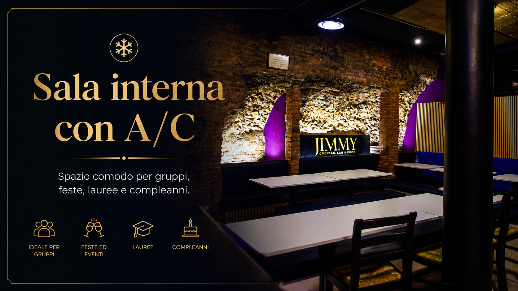 Poster sala interna Jimmy con aria condizionata